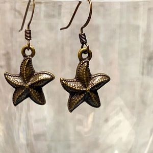NWOT Starfish earrings little fun bronze finish